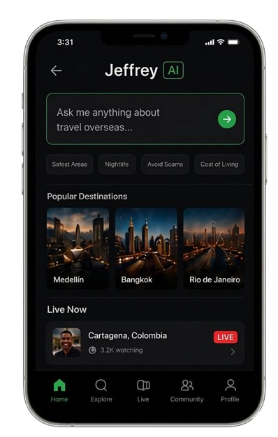 PassportBros Jeffrey AI app screenshot